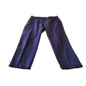 Banana Republic Women's Navy Trouser Pants Size 12 Cotton Blend Business Casual